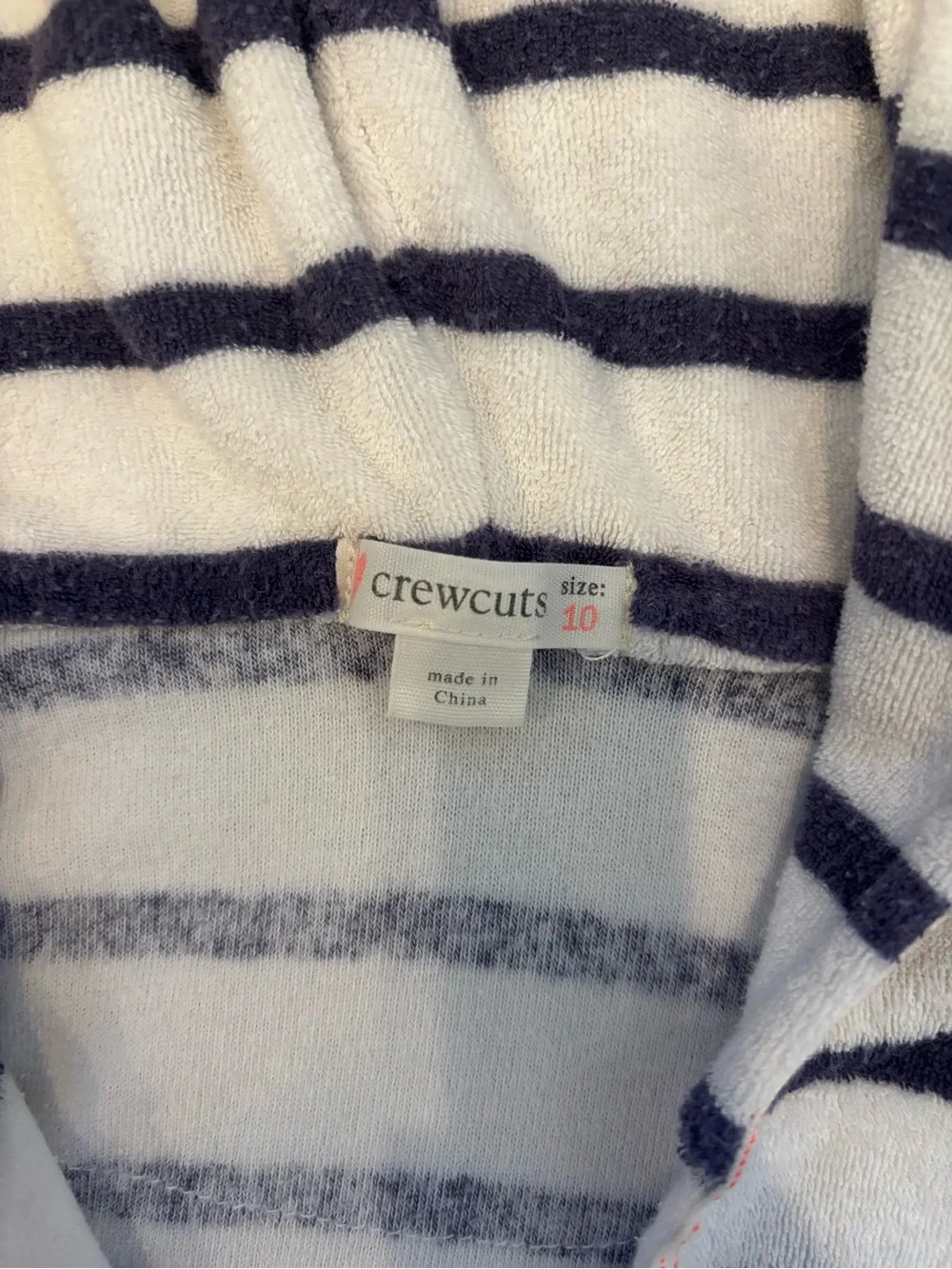 Crewcuts Navy and White Striped Hooded Cover-Up